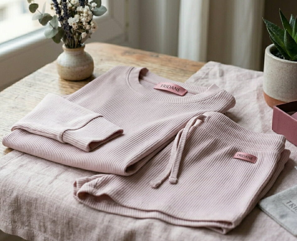 Set Loungewear de Algodón Ribbed (Top y Short) | Tridane