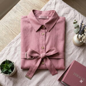 Vestido Camisero de Lino Ligero con Cinturón | Tridane